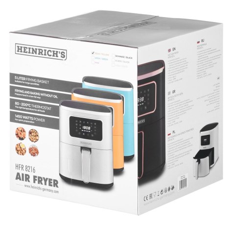 Frytkownica beztłuszcz.HEINRICH"S HFR 8216 ŻÓŁTA Frytkownica beztłuszcz.HEINRICH"S HFR 8216 ŻÓŁTA