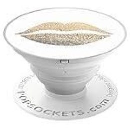 Collapsible Grip & Stand for Phones and Tablets - Gold Lips