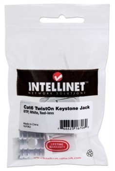 Intellinet 167062 Samozaciskowy moduł Keystone Cat6 UTP Twist-On, biały