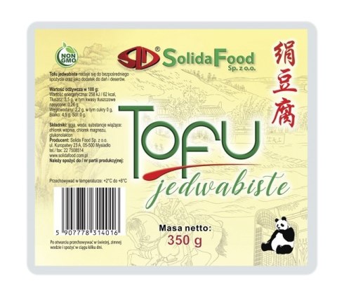 TOFU JEDWABISTE 350 g - SOLIDA FOOD TOFU JEDWABISTE 350 g - SOLIDA FOOD