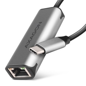 Karta sieciowa Axagon ADE-25RC USB3.2 Gen 1 Type-C / 2.5 Gigabit Ethernet 10/100/1000/2500 szara Karta sieciowa Axagon ADE-25RC USB3.2 Gen 1 Type-C / 2.5 Gigabit Ethernet 10/100/1000/2500 szara