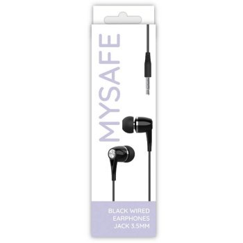 Słuchawki - MYSAFE SŁUCHAWKI DOUSZNE PRZEWODOWE EAR35 JACK 3,5MM CZARNY Słuchawki - MYSAFE SŁUCHAWKI DOUSZNE PRZEWODOWE EAR35 JACK 3,5MM CZARNY