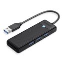 Orico Hub USB-A 3x USB-A czytnik kart czarny