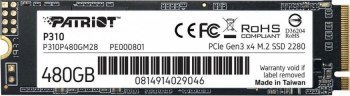 SSD Patriot P310 480GB M.2 2280 PCIe NVMe 4.0 x4 TLC