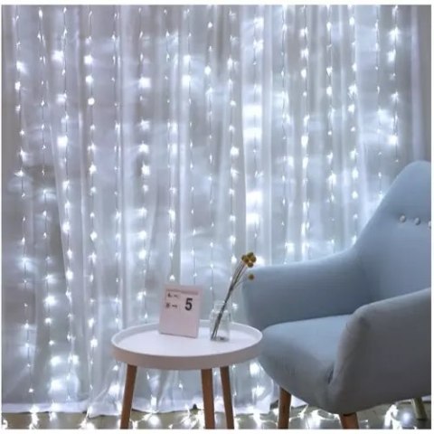 Kurtyna świetlna 300 LED USB-zimny biały KŚ19766 Kurtyna świetlna 300 LED USB-zimny biały KŚ19766