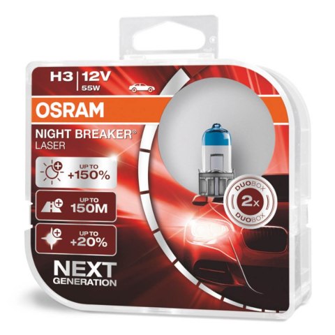 Żarówki halogenowe h3 12v 55w night breaker laser +150% /2 szt./ Żarówki halogenowe h3 12v 55w night breaker laser +150% /2 szt./