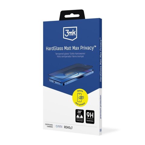 3mk HardGlass Matt Max Privacy - Matowe szkło hartowane z filtrem prywatyzującym do iPhone 16 / iPhone 15 3mk HardGlass Matt Max Privacy - Matowe szkło hartowane z filtrem prywatyzującym do iPhone 16 / iPhone 15