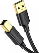 UGREEN US135 USB 2.0 A-B do drukarki, pozłacany, 5m (czarny)