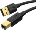 UGREEN US135 USB 2.0 A-B do drukarki, pozłacany, 5m (czarny)