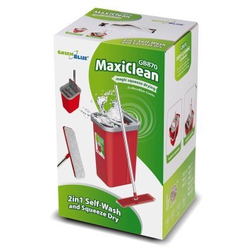 GREENBLUE MOP PŁASKI Z WIADREM I WYCISKACZEM MAXICLEAN + DWA WKŁADY MICROFIBRA HQ POJEMNOŚĆ 8L GB870 GREENBLUE MOP PŁASKI Z WIADREM I WYCISKACZEM MAXICLEAN + DWA WKŁADY MICROFIBRA HQ POJEMNOŚĆ 8L GB870