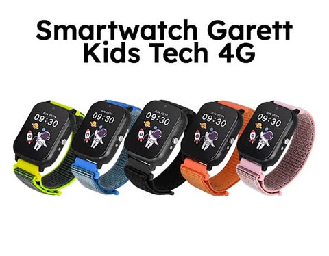 Smartwatch Garett Kids Tech 4G czarny velcro Smartwatch Garett Kids Tech 4G czarny velcro