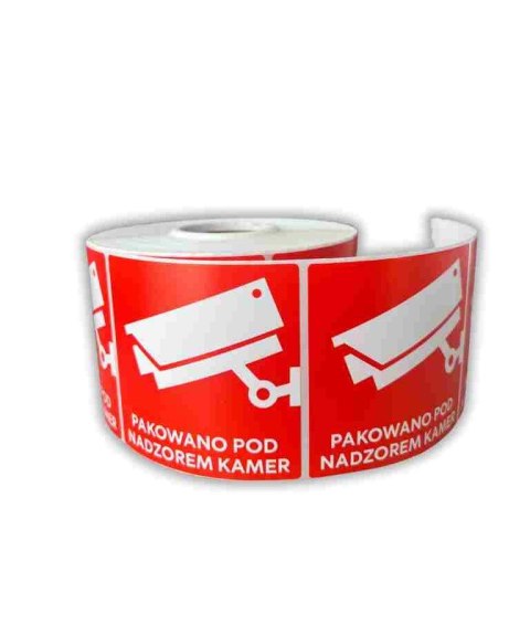 BSTech Etykieta samoprzylepna "Pakowane pod nadzorem kamer" 80x80 1000 szt BSTech Etykieta samoprzylepna "Pakowane pod nadzorem kamer" 80x80 1000 szt