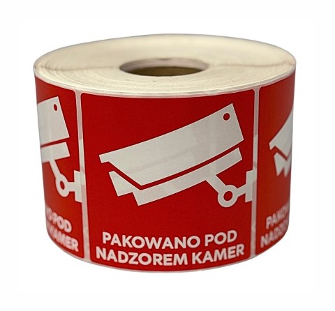 BSTech Etykieta samoprzylepna "Pakowane pod nadzorem kamer" 80x80 1000 szt BSTech Etykieta samoprzylepna "Pakowane pod nadzorem kamer" 80x80 1000 szt