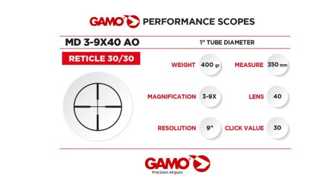 Luneta Gamo MD 3-9x40 AO Luneta Gamo MD 3-9x40 AO