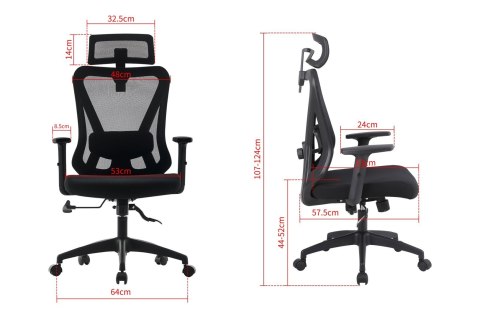 Ergonomiczny fotel biurowy ACTIVEJET T5 czarny Ergonomiczny fotel biurowy ACTIVEJET T5 czarny