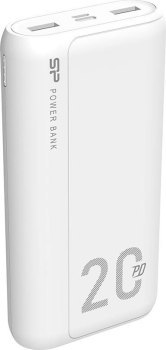 Powerbank Silicon Power QS15 20000mAh QC3.0+PD 2xUSB A 1x mUSB + 1x USB C biały