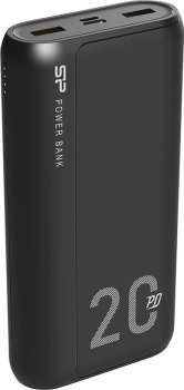 Powerbank Silicon Power QS15 20000mAh QC3.0+PD 2xUSB A 1x mUSB + 1x USB C czarny