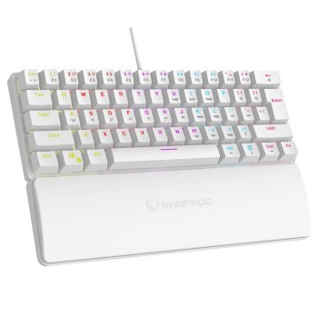Rampage Klawiatura Mechaniczna PLOWER K60 WHITE Blue Switch RGB biała Rampage Klawiatura Mechaniczna PLOWER K60 WHITE Blue Switch RGB biała