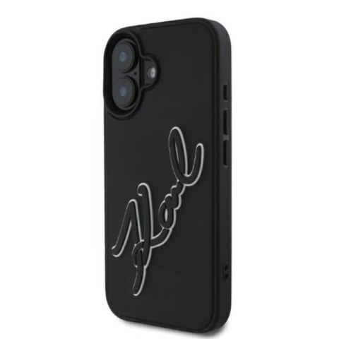 Karl Lagerfeld 3D Rubber Bicolor Signature - Etui iPhone 16 (czarny) Karl Lagerfeld 3D Rubber Bicolor Signature - Etui iPhone 16 (czarny)