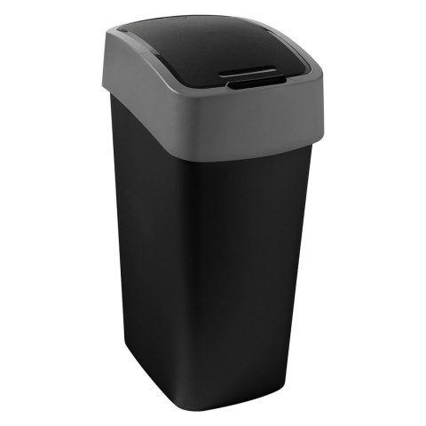 Kosz na śmieci FLIP BIN 45L czarno-srebrny Kosz na śmieci FLIP BIN 45L czarno-srebrny