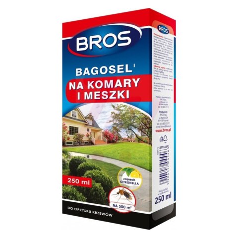 Preparat do oprysku ogrodu przeciw komarom i kleszczom Bros Bagosel 100EC 250ml Preparat do oprysku ogrodu przeciw komarom i kleszczom Bros Bagosel 100EC 250ml