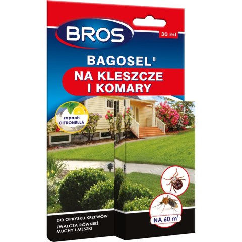 Preparat do oprysku ogrodu przeciw komarom i kleszczom Bros Bagosel 100EC 30ml Preparat do oprysku ogrodu przeciw komarom i kleszczom Bros Bagosel 100EC 30ml