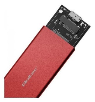 Qoltec Aluminiowa Obudowa | Kieszeń na dysk M.2 SSD | SATA | NGFF | USB 3.0 | Super speed 5Gb/s | 2TB | Czerwony Qoltec Aluminiowa Obudowa | Kieszeń na dysk M.2 SSD | SATA | NGFF | USB 3.0 | Super speed 5Gb/s | 2TB | Czerwony