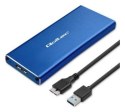 Qoltec Aluminiowa Obudowa | Kieszeń na dysk M.2 SSD | SATA | NGFF | USB 3.0 | Super speed 5Gb/s | 2TB | Niebieski