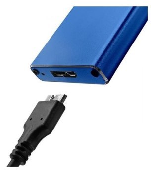 Qoltec Aluminiowa Obudowa | Kieszeń na dysk M.2 SSD | SATA | NGFF | USB 3.0 | Super speed 5Gb/s | 2TB | Niebieski Qoltec Aluminiowa Obudowa | Kieszeń na dysk M.2 SSD | SATA | NGFF | USB 3.0 | Super speed 5Gb/s | 2TB | Niebieski