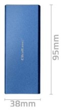 Qoltec Aluminiowa Obudowa | Kieszeń na dysk M.2 SSD | SATA | NGFF | USB 3.0 | Super speed 5Gb/s | 2TB | Niebieski