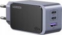 Ugreen Nexode Air 65W, USB + 2x USB-C szara