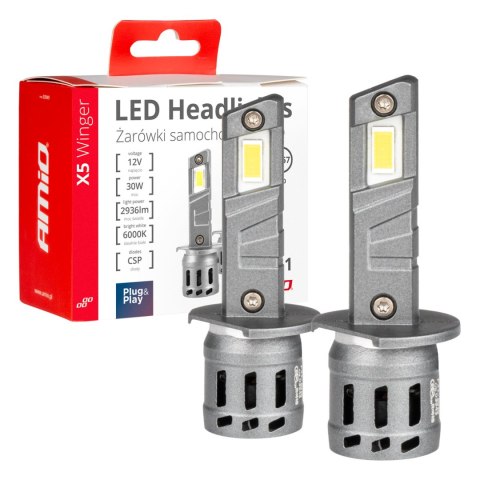 Żarówki samochodowe led seria x5 winger h1 6000k canbus amio-03943 Żarówki samochodowe led seria x5 winger h1 6000k canbus amio-03943