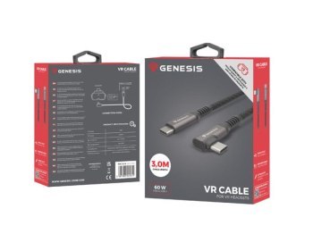 Genesis USB-C 3.2 3.0m czarny PD 60W VR Genesis USB-C 3.2 3.0m czarny PD 60W VR