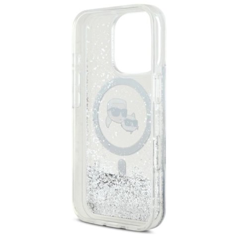 Karl Lagerfeld Liquid Glitter Karl & Choupette Head MagSafe - Etui iPhone 16 Pro (przezroczysty) Karl Lagerfeld Liquid Glitter Karl & Choupette Head MagSafe - Etui iPhone 16 Pro (przezroczysty)