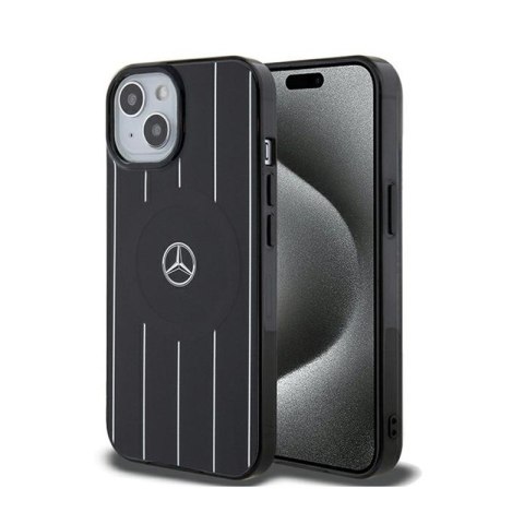 Mercedes Double Layer Crossed Lines MagSafe - Etui iPhone 15 (czarny) Mercedes Double Layer Crossed Lines MagSafe - Etui iPhone 15 (czarny)