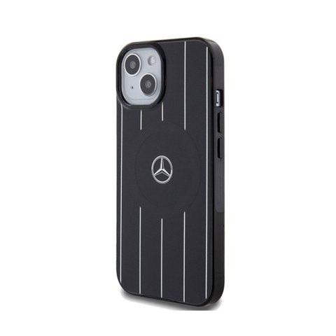 Mercedes Double Layer Crossed Lines MagSafe - Etui iPhone 15 (czarny) Mercedes Double Layer Crossed Lines MagSafe - Etui iPhone 15 (czarny)