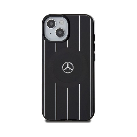 Mercedes Double Layer Crossed Lines MagSafe - Etui iPhone 15 (czarny) Mercedes Double Layer Crossed Lines MagSafe - Etui iPhone 15 (czarny)