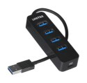 Unitek Hub USB-A, 4 porty USB 3.1, aktywny, 10 W