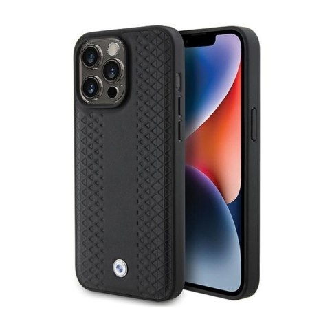 BMW Leather Diamond Pattern - Etui iPhone 15 Pro Max (czarny) BMW Leather Diamond Pattern - Etui iPhone 15 Pro Max (czarny)