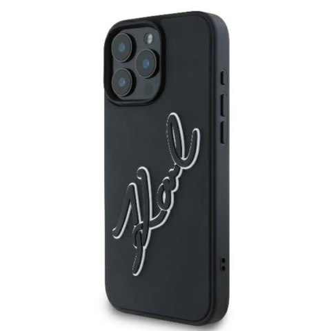 Karl Lagerfeld 3D Rubber Bicolor Signature - Etui iPhone 16 Pro (czarny) Karl Lagerfeld 3D Rubber Bicolor Signature - Etui iPhone 16 Pro (czarny)