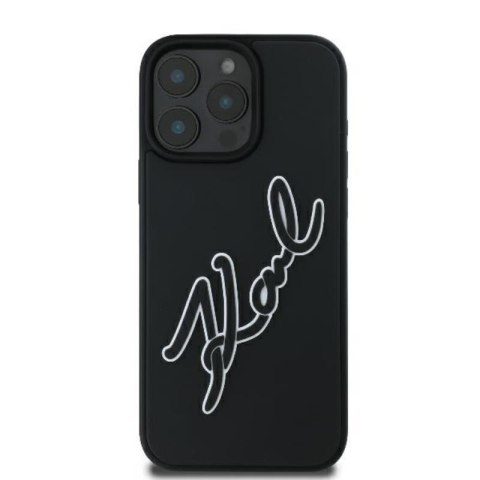 Karl Lagerfeld 3D Rubber Bicolor Signature - Etui iPhone 16 Pro (czarny) Karl Lagerfeld 3D Rubber Bicolor Signature - Etui iPhone 16 Pro (czarny)