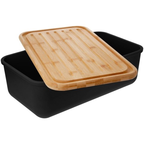 CHLEBAK STALOWY MAŁY Z DESKĄ DO KROJENIA PIECZYWA PROSTOKĄTNY CZARNY BRUNBESTE BB-2767 CHLEBAK STALOWY MAŁY Z DESKĄ DO KROJENIA PIECZYWA PROSTOKĄTNY CZARNY BRUNBESTE BB-2767