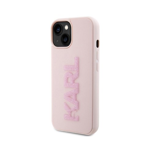 Karl Lagerfeld 3D Rubber Glitter Logo - Etui iPhone 15 Plus (różowy) Karl Lagerfeld 3D Rubber Glitter Logo - Etui iPhone 15 Plus (różowy)