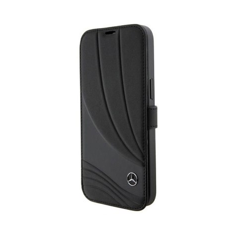 Mercedes Booktype Leather Wave Pattern - Etui iPhone 15 Pro (czarny) Mercedes Booktype Leather Wave Pattern - Etui iPhone 15 Pro (czarny)