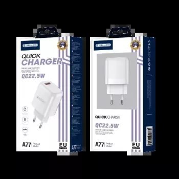 JELLICO ładowarka sieciowa A77 22,5W 1xUSB QC3.0 Biały JELLICO ładowarka sieciowa A77 22,5W 1xUSB QC3.0 Biały