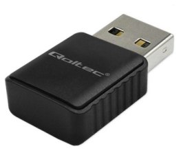 Karta sieciowa - Qoltec 56988 Bezprzewodowy Ultra szybki DUAL mini WiFi adapter 2 x 2dBi |Standard AC | USB 3.0 | 1300Mbps