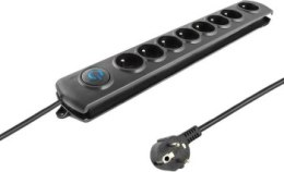 Listwa antyprzepięciowa - Qoltec 8 gniazd 3.0m czarna