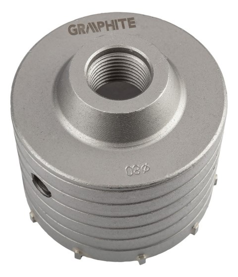 Otwornica widiowa 80mm z adapterem SDS+ oraz wiertłem pilotującym Otwornica widiowa 80mm z adapterem SDS+ oraz wiertłem pilotującym