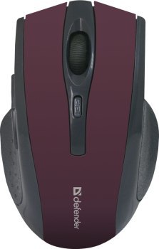 DEFENDER MYSZ BEZPRZEWODOWA ACCURA MM-665 RF BURGUND 1600DPI 6P 52668