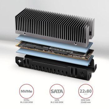Radiator do dysku M.2 SSD 2280 Axagon CLR-M2XT Radiator do dysku M.2 SSD 2280 Axagon CLR-M2XT